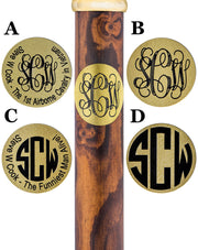 Custom Engraving on Brass Circle: Make Your Cane Unique