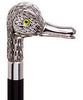 Comoys Feathered Duck Nickel Plated Handle Cane Italian Handle w/ Custom Shaft & Collar