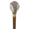 Comoys Horatio Nelson Scrimshaw Knob Walking Stick w/ Brown Beechwood Shaft & Brass Collar
