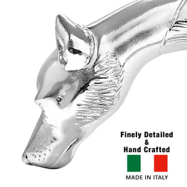Comoys Unwavering Fierce Wolf Nickel Plated Fritz Handle Cane w/ Custom Shaft & Collar