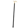 Comoys Faux Ivory Nuevo Handled Walking Cane w/ Black Beech Wood Shaft & Brass Collar