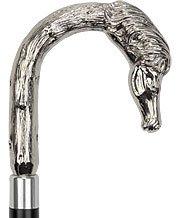 Comoys Elegant Nickel Plated Horse Tourist Style Walking Cane- Italian Handle w/custom shaft and collar