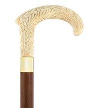 Comoys Aspiring with Grace Faux Ivory Fritz Handle Cane w/ Custom Shaft & Collar