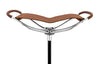 Genuine Leather Brown Cane Hammock Chair  - Black Shaft - Non-Adjustable