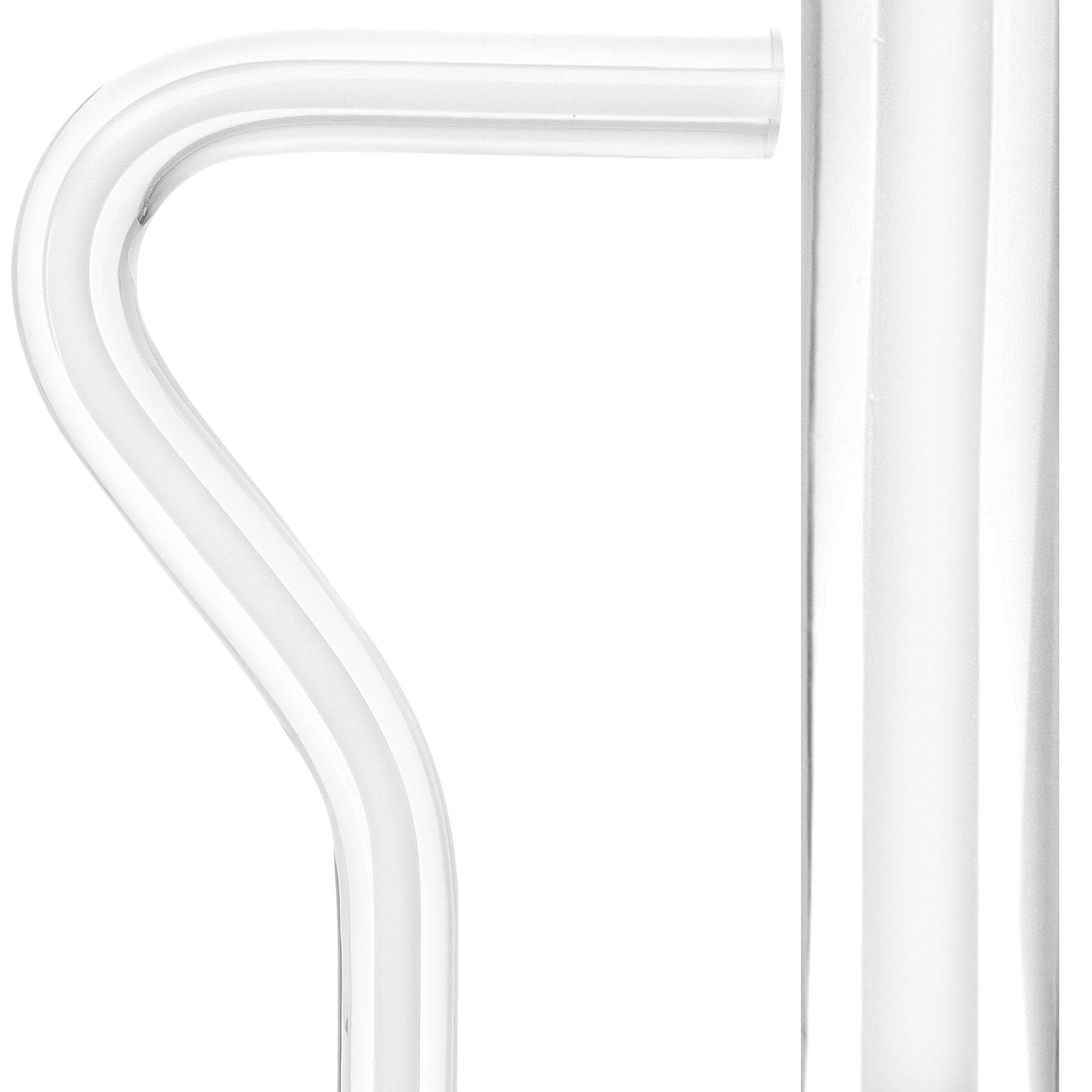 Porcelain In Ice Cane: White Line in Translucent Clear Shaft