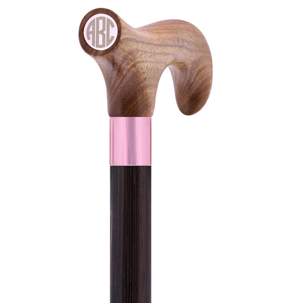 Custom-Engraved Wooden Cane: Choose Color & Personalize