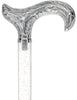 Crystal Elegance Chrome Derby Cane with Invisible Acrylic Shaft Options