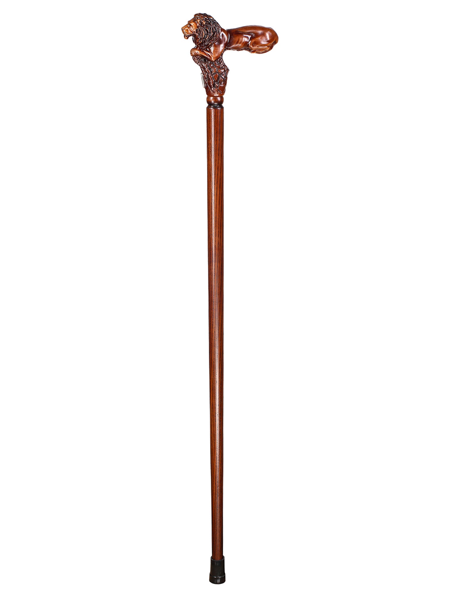 Lion King: Artisan Intricate Handcarved Oak Cane (Right Hand)