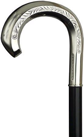 HARVY Alpaca Feather Carved Tourist Handle Walking Cane With Black Maple Shaft