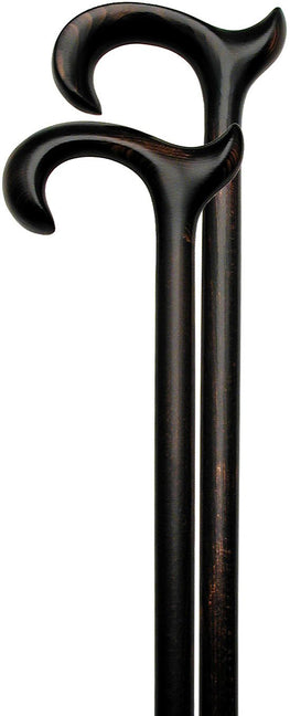 HARVY Mens Righthand Ergonomical Handle Walking Cane w/ Scorched Walnut Stained Beechwood Shaft