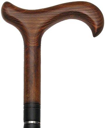 HARVY Cherrywood - Nickel Triple Ring Derby Walking Cane With Cherrywood Shaft and Triple Nickel Collar