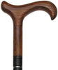 HARVY Cherrywood - Nickel Triple Ring Derby Walking Cane With Cherrywood Shaft and Triple Nickel Collar