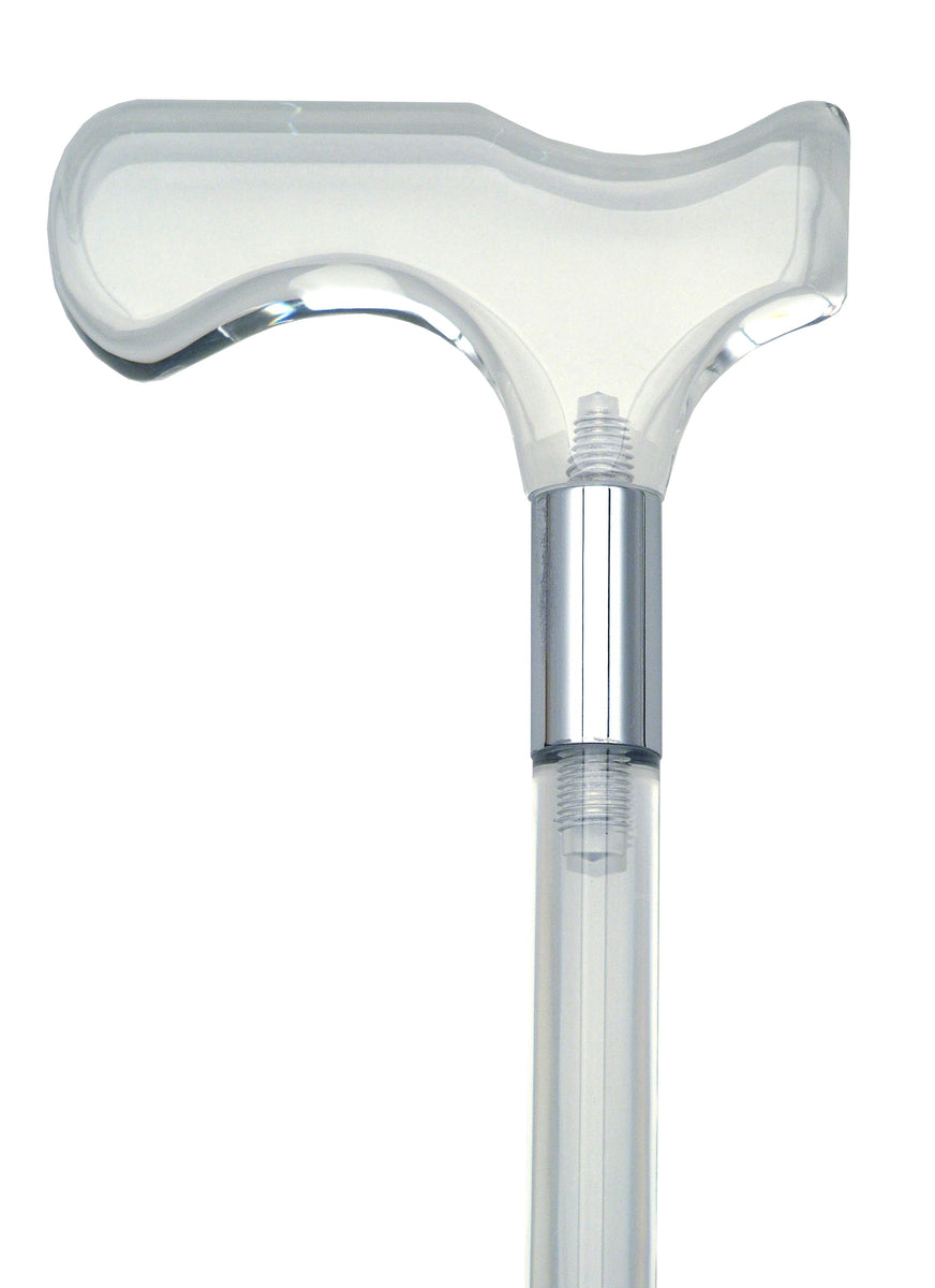 Scratch and Dent Clear Lucite Derby Handle Walking Cane With Lucite
