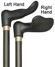 Hand-Specific Comfort Soft Grip Palm Cane: Black Beechwood