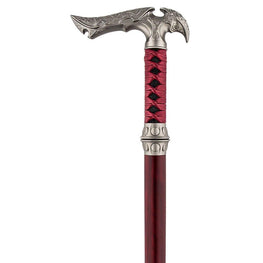 High Quality Swords Medieval Red Genuine Leather Wrapped Sword Cane