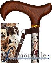 Med Basix Dogs Derby Walking Cane With Standard Adjustable Aluminum Shaft and Brass Collar