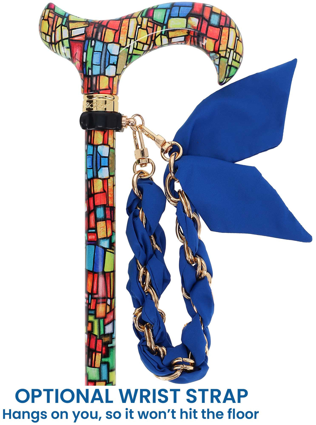 Mosaic Stained: Designer Adjustable Cane w/ Patterned Handle
