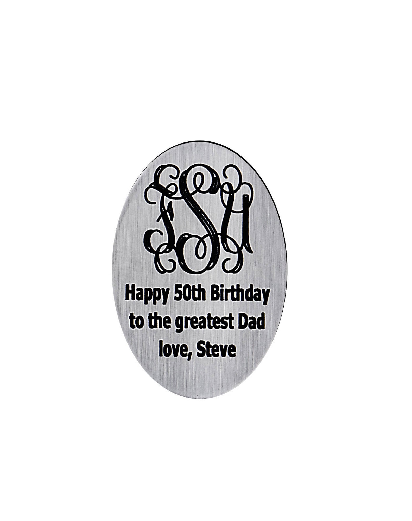 Custom Cane Engraving - Oval Stainless Steel