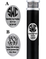 Custom Cane Engraving - Oval Stainless Steel