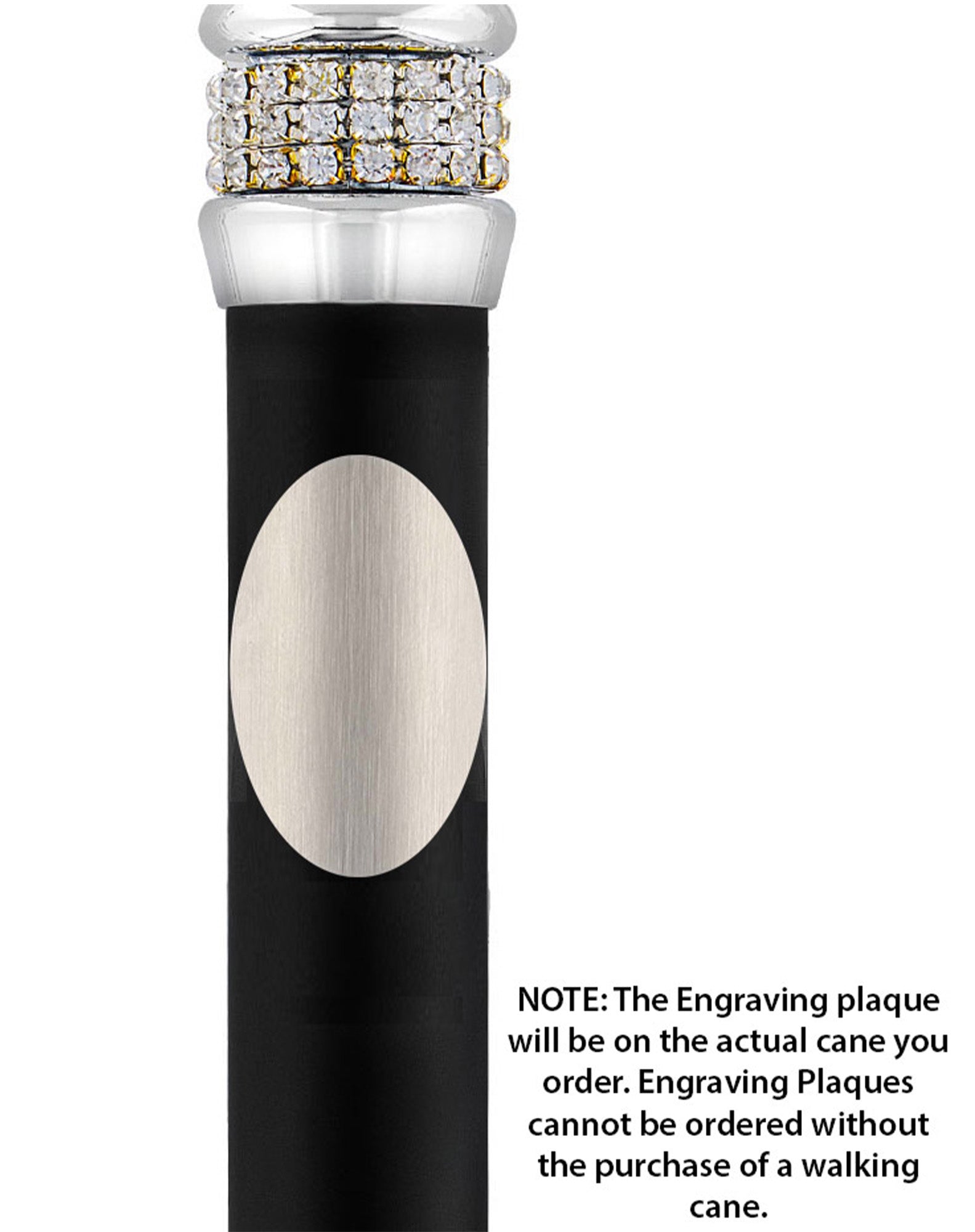 Custom Cane Engraving - Oval Stainless Steel