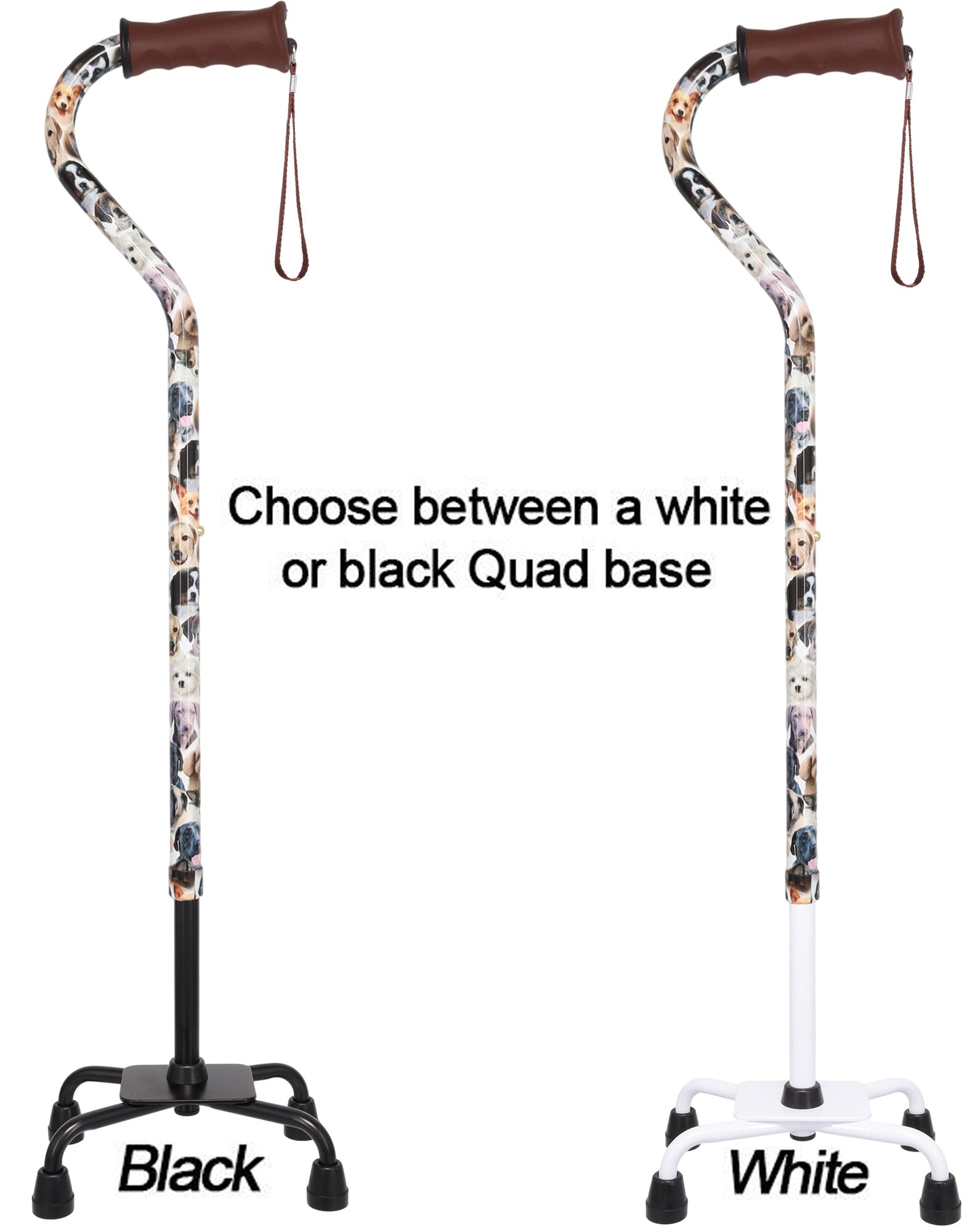 Dog Lovers: Supportive Quad Base Cane - Comfort Grip