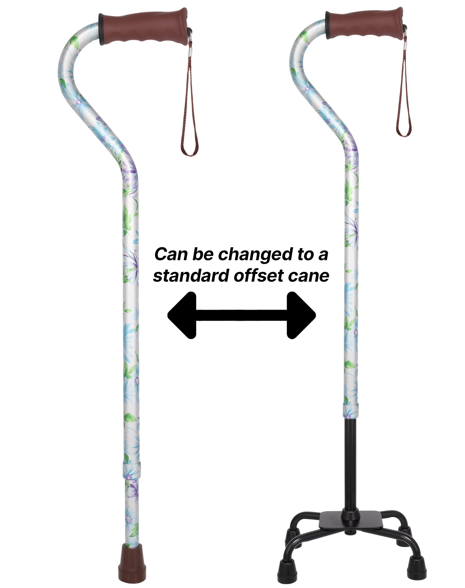 Heavenly Gardens: Supportive Quad Base Cane - Comfort Grip