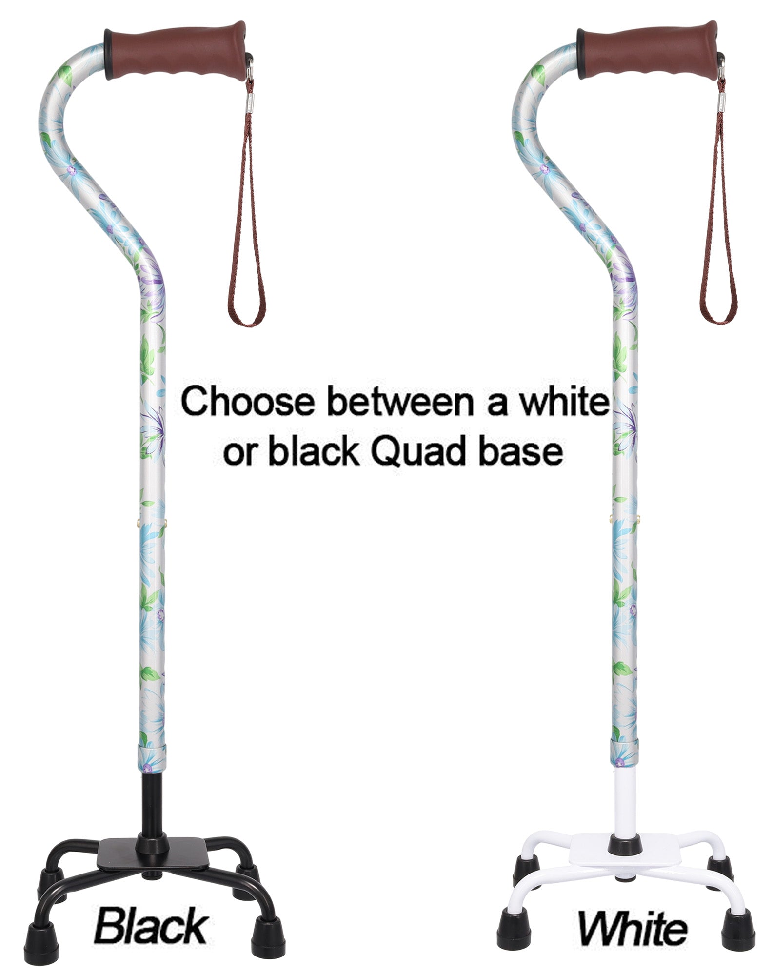 Heavenly Gardens: Supportive Quad Base Cane - Comfort Grip