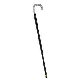 Royal Canes Silver 925r Ribbed Wheat Tourist Handle Walking Cane with Black Beechwood Shaft and Collar