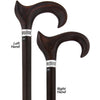 Royal Canes Cocobolo Ergonomic Handle Walking Cane With Ebony Shaft and Pewter Rose Collar