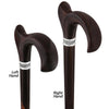 Royal Canes Cocobolo Ergonomic Handle Walking Cane With Ebony Shaft and Pewter Rose Collar