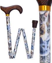 Royal Canes Cats Designer Folding Adjustable Derby Walking Cane