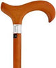 Royal Canes Walnut Stained Beechwood Derby Walking Cane w/ Stainless Steel Collar