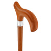 Royal Canes Walnut Stained Beechwood Derby Walking Cane w/ Stainless Steel Collar