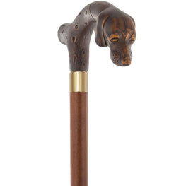 Royal Canes Devoted & Loyal Dog Wooden Fritz Handle Cane w/ Custom Shaft & Collar