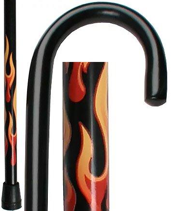 Royal Canes House Flame Tourist Walking Cane with Black Beechwood Shaft