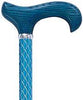 Royal Canes Blue Etched Cane with Blue Stained Ash Wood Handle