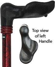 Royal Canes Extra Long Burgundy Swirl Palm-Grip Walking Cane w/ Adjustable Aluminum Shaft & Wooden C