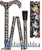 Royal Canes Flowers Forever Folding Adjustable Derby Walking Cane With Aluminum Shaft and Brass Collar