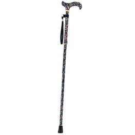 Royal Canes Autumn Leaves Folding Adjustable Derby Walking Cane with Engraved Collar