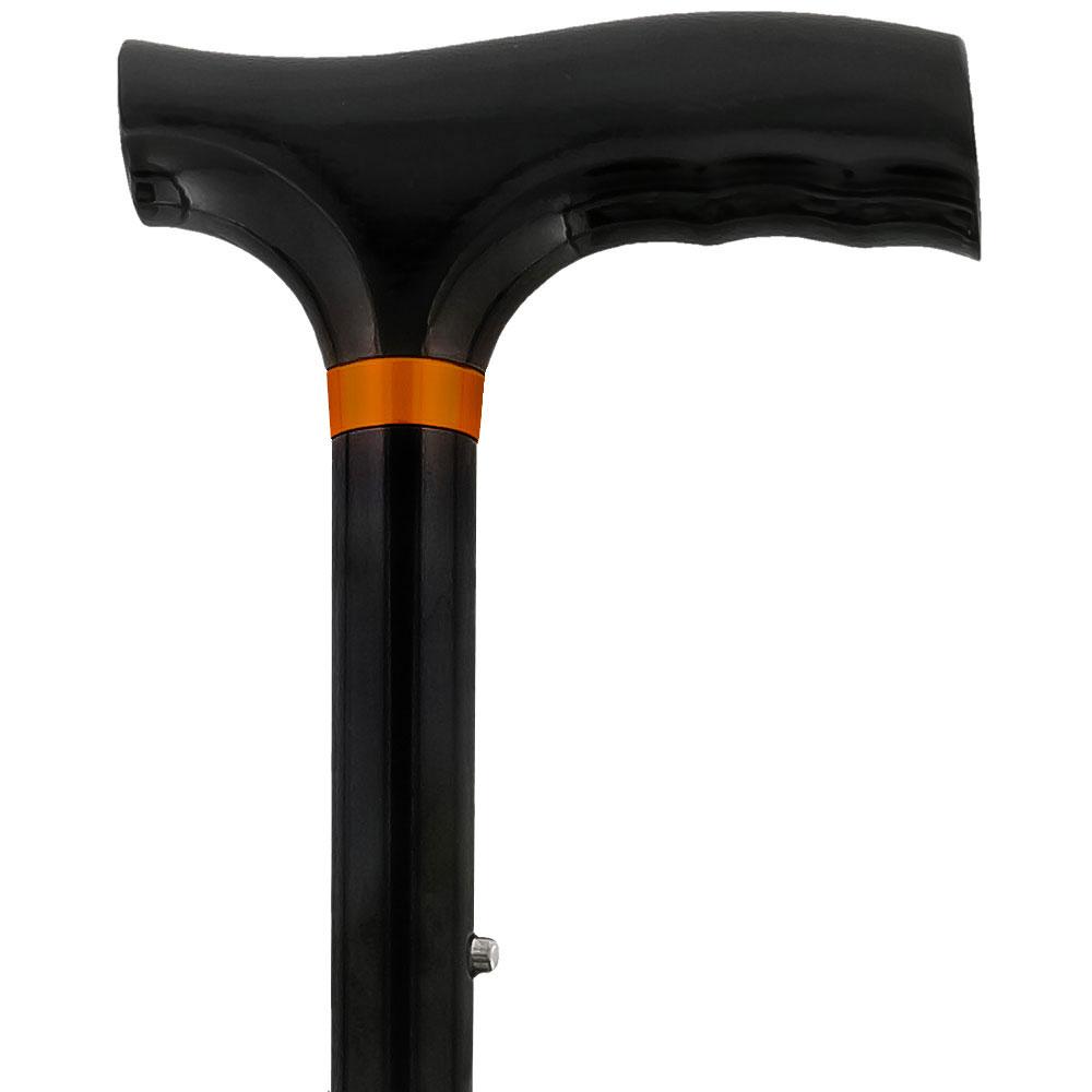 Scratch and Dent Chrome Fritz Handle Walking Cane w/ Black Adjustable