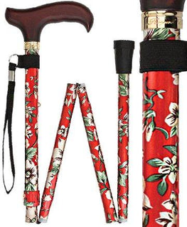 Royal Canes Crimson Beauty Adjustable Folding Cane