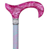 Royal Canes Elegant Floral Blossom, Pink Pearlz Rhinestone Designer Folding Adjustable Cane