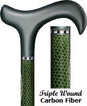 Royal Canes Green Derby Walking Cane With Triple Wound Carbon Fiber Shaft