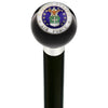 Royal Canes U.S. Air Force Black Round Knob Cane w/ Custom Wood Shaft & Collar