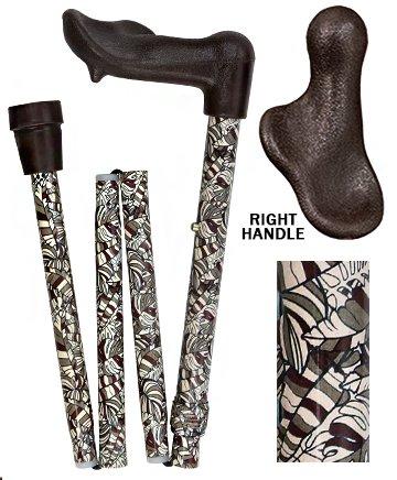 Royal Canes Bahama Leaf Folding Adjustable Palm Grip Walking Cane