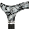 Royal Canes Black w/ Gray Marble Pearlz Handle Cane with Carbon Fiber Shaft