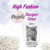 Royal Canes Platinum Pearlz w/ Rhinestone Collar and Silver Shaft Designer Adjustable Folding Cane