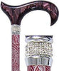 Royal Canes Scarlet Pearlz w/ Rhinestone Collar and Scarlet Swirl Designer Adjustable Cane