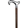 Royal Canes Chrome Plated Derby Walking Cane With Ebony Shaft and Rose Pewter Collar