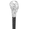 Royal Canes Chrome Skull Handle Walking Cane w/ Custom Laser Etched Shaft